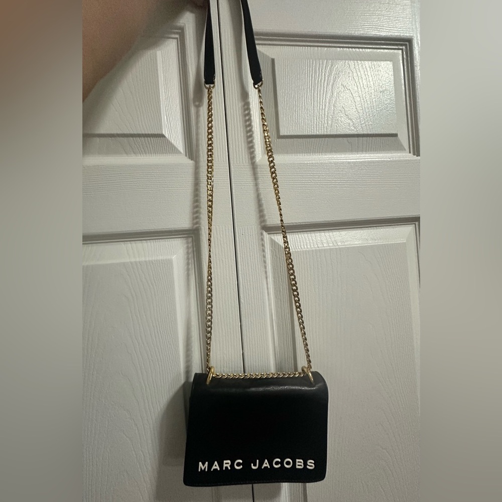 Marc Jacobs Black Crossbody with Gold Chain Strap